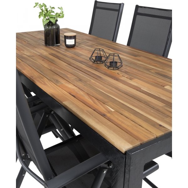 Bois utematgrupp med 6 st Break stolar - Svart/Natur Bois utematgrupp med 6 st Break stolar - Svart/Natur