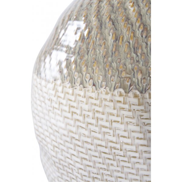 Vas 30,5 cm hög - Vit/grön Vas 30,5 cm hög - Vit/grön