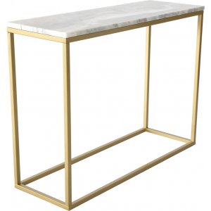 Accent konsolbord 100 x 35 cm - Vit marmor & mässingsfärgat Accent konsolbord 100 x 35 cm - Vit marmor & mässingsfärgat