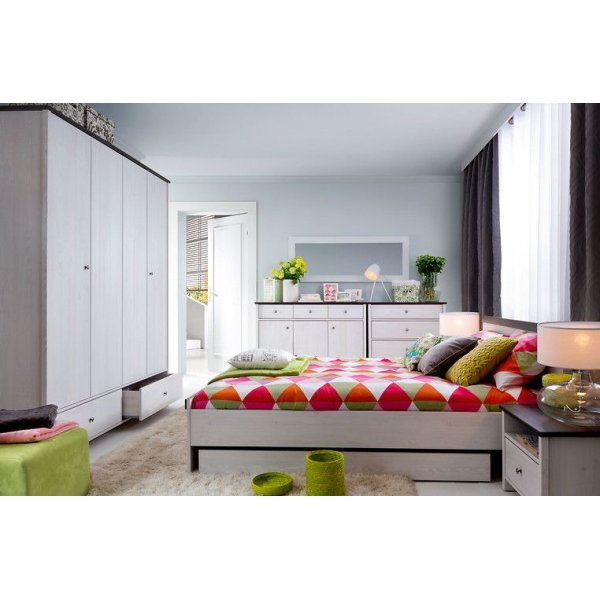 Salvador bedframe 160x200 cm - Zwart/wit + Textielreiniging voor meubels