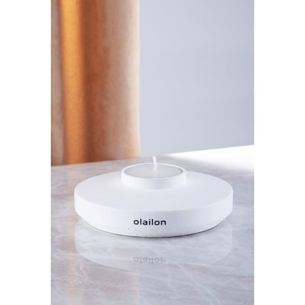 Space vrmeljushllare med ljus - Vit