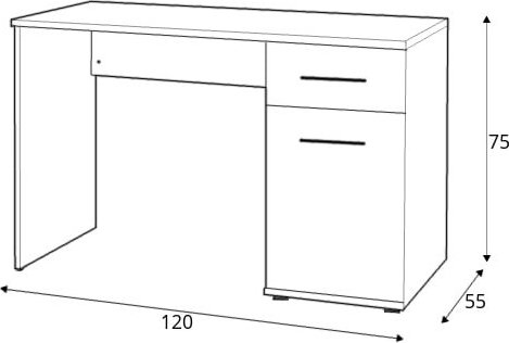 Abdel skrivbord 120x55 cm - Sonoma ek/vit Abdel skrivbord 120x55 cm - Sonoma ek/vit