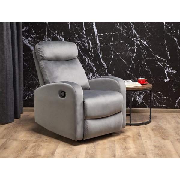 Fauteuil inclinable Wonder en velours gris