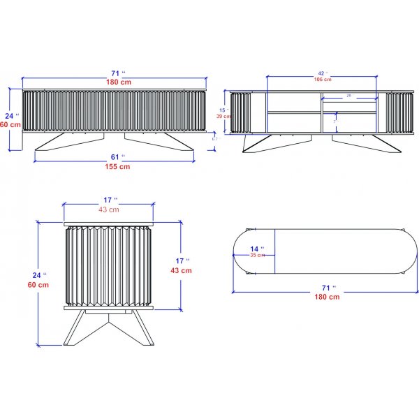Banc multimédia Stormy - Blanc anthracite Banc multimédia Stormy - Blanc anthracite