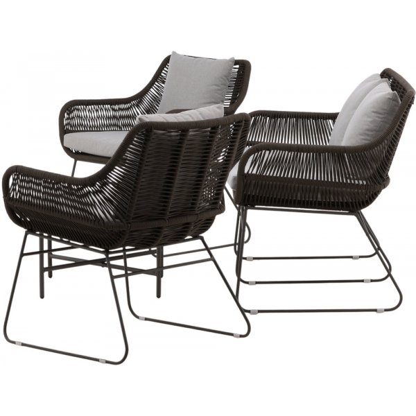 Groupe de canapés Davao - Gris foncé/marron Groupe de canapés Davao - Gris foncé/marron