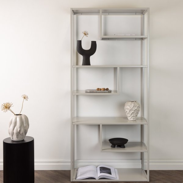 Bibliothque en acier - Beige