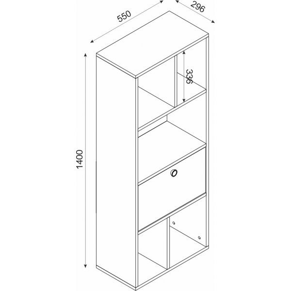 Lovisa bokhylla - Ek/antracit