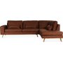Ranger soffa med ppet avslut hger - Cognac (Lderutseende) / EK + Textilskydd fr mbler