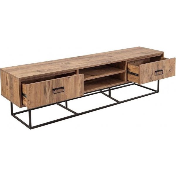 Quantum Silva mediabank 180 cm - Grenen/zwart Quantum Silva mediabank 180 cm - Grenen/zwart