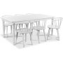 Nomi matgrupp 180 cm bord med 6 st vita Dalsland Pinnstolar med karm + Flckborttagare fr mbler