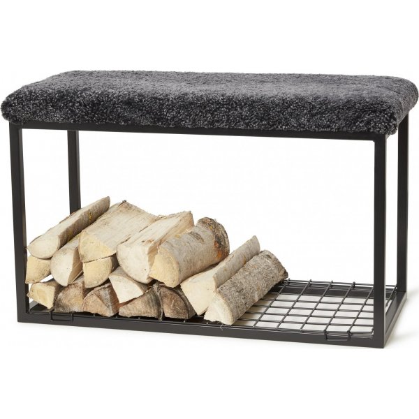 Palle sittb�nk M�rkgr�/svart - 80 x 35 x 50 cm