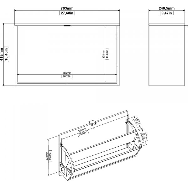 Shoes skoskp med 1 fack - Ek/vit