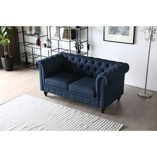 Soffa 2-sits chesterfield bl - Herron