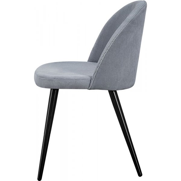 Chaise de salle  manger Alice - Velours ctel noir/gris clair