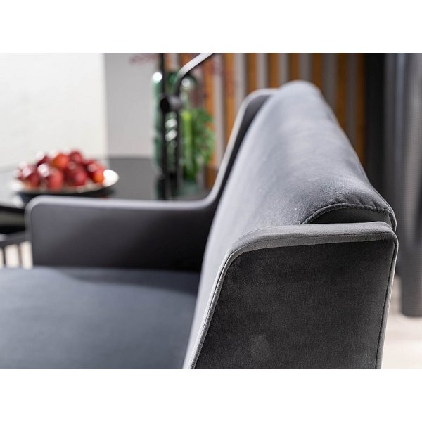 Canapé 2 places Gemma - Velours gris Canapé 2 places Gemma - Velours gris