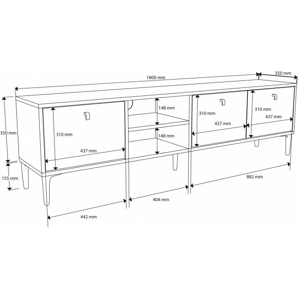 Meuble TV Vision - Noyer/anthracite Meuble TV Vision - Noyer/anthracite