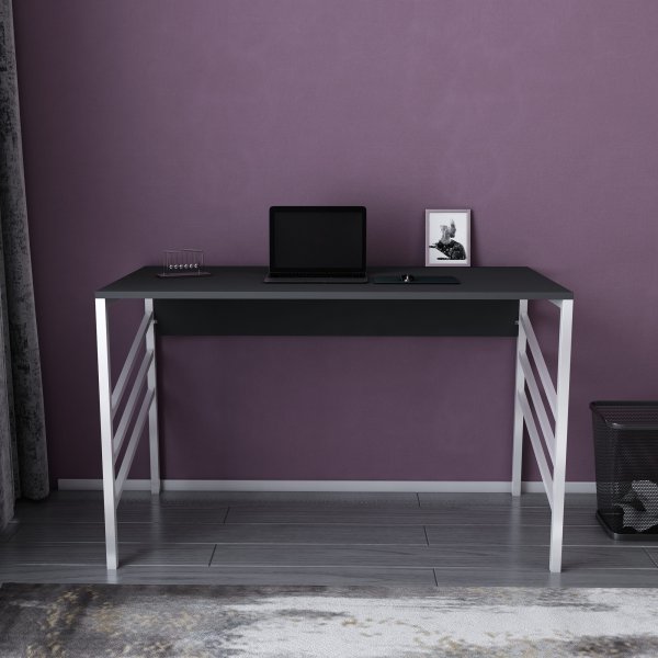 Bureau Joséphine 120 x 60 cm - Blanc/anthracite Bureau Joséphine 120 x 60 cm - Blanc/anthracite