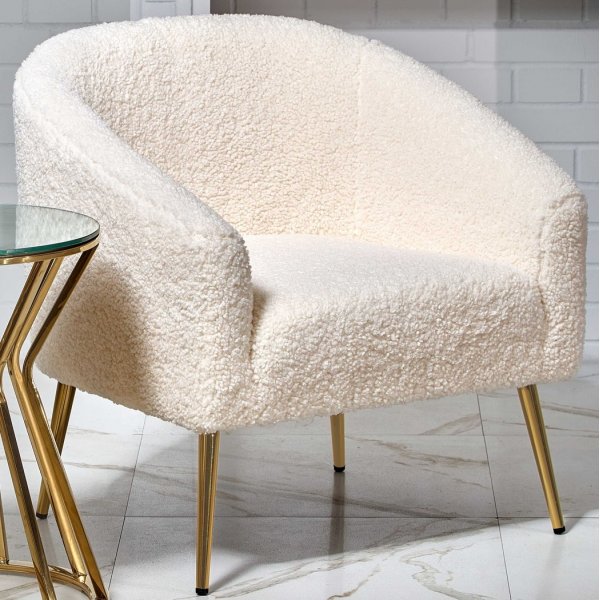 Bandera fåtölj - Gräddvit/guld Bandera fåtölj - Gräddvit/guld