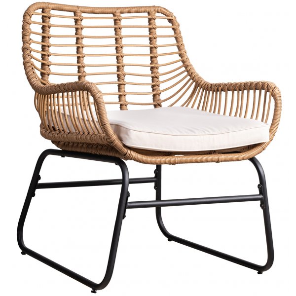 Utematstol Sommar i konstrotting Beige / Svart - 2 st