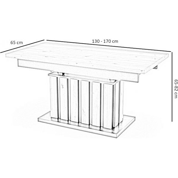 Table basse Baretti 130-170 x 65-82 cm - Chêne artisanal/noir Table basse Baretti 130-170 x 65-82 cm - Chêne artisanal/noir
