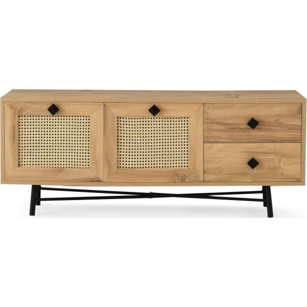 Banc multimédia Happy 140 cm - Chêne/noir Banc multimédia Happy 140 cm - Chêne/noir