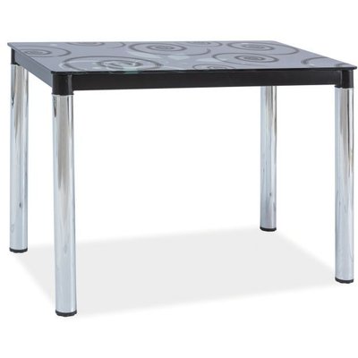 Anastasia 100 cm matbord - Krom/svart