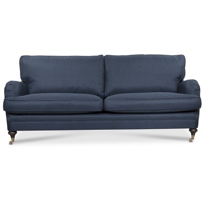 Howard London Premium 3-sits rak soffmodell - Bl