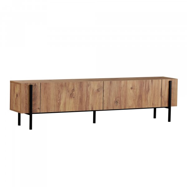 TV-b�nk Nemming 180 cm - Atlantic Pine/Svart
