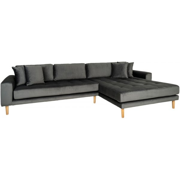 Canapé divan Lido droit - Velours gris foncé Canapé divan Lido droit - Velours gris foncé