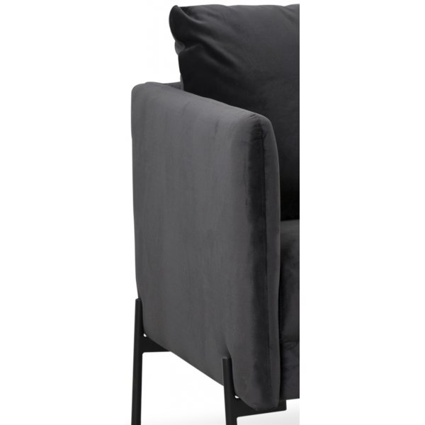 Kingsley 3-sits soffa grå sammet Kingsley 3-sits soffa grå sammet