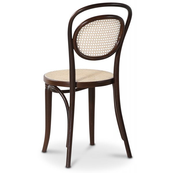 Chaise de salle  manger No 10 avec assise et dossier en rotin - Noyer