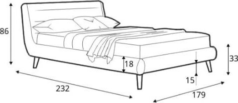 Bernard grå sängram 160x200 cm Bernard grå sängram 160x200 cm