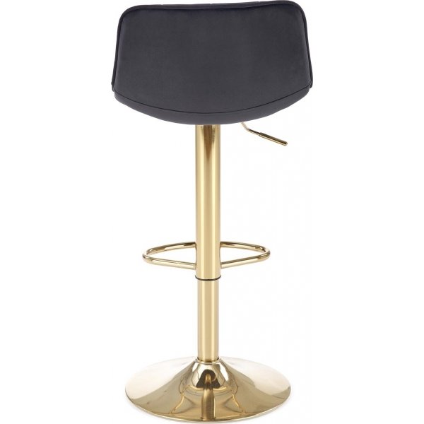 Barstol svart sammet med guldfot - Sitthöjd 62-84 cm Barstol svart sammet med guldfot - Sitthöjd 62-84 cm