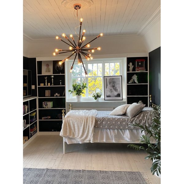 Ray taklampa - Koppar/svart