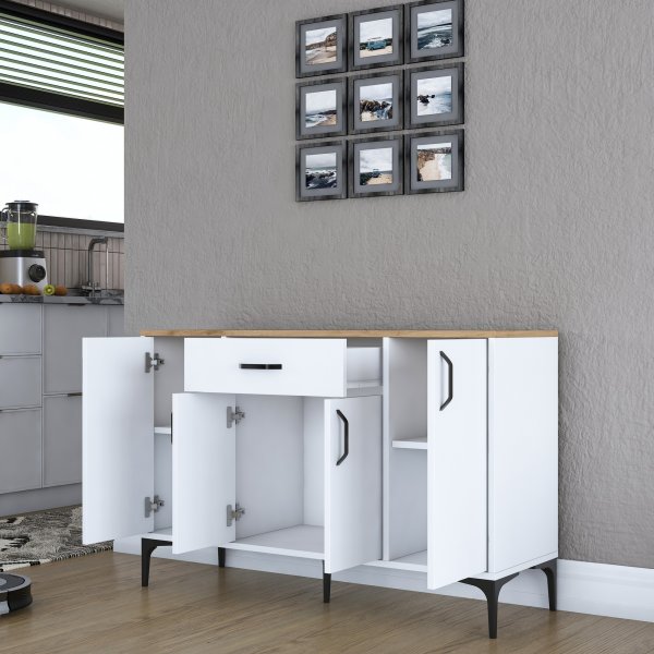 Buffet Jericho 136 - Blanc/noyer