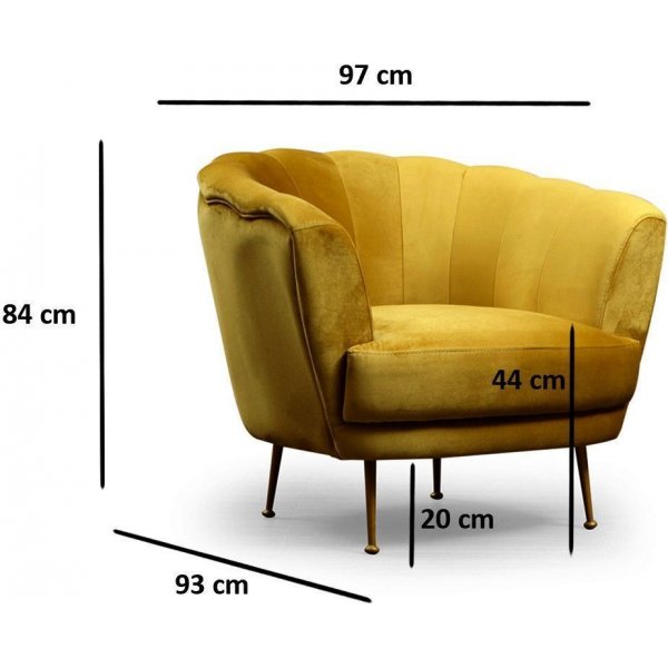 Daisy fåtölj - Senapsgul Daisy fåtölj - Senapsgul