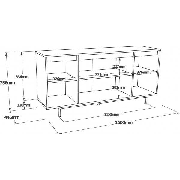 Luvio skänk 30 - Grå/svart Luvio skänk 30 - Grå/svart