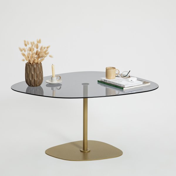 Soho soffbord 85 x 67 cm - Mörkgrå/guld Soho soffbord 85 x 67 cm - Mörkgrå/guld
