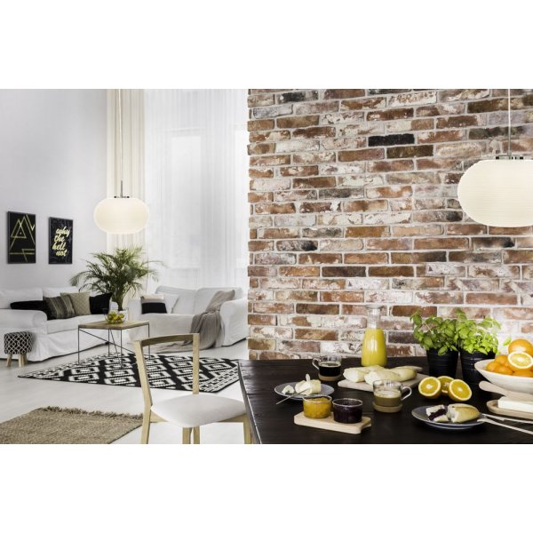 Sefyr taklampa - Vit/krom