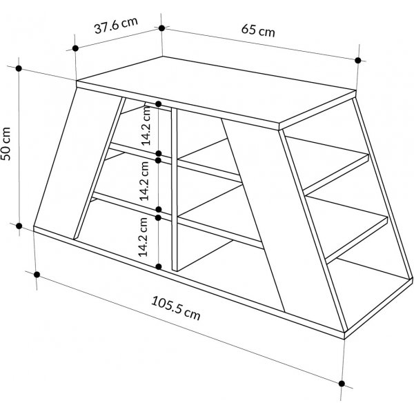 Étagère à chaussures pyramide - Chêne/blanc Étagère à chaussures pyramide - Chêne/blanc