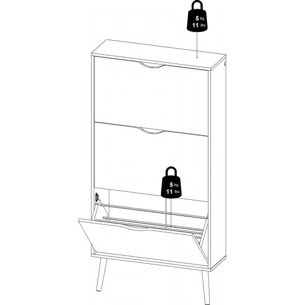 Meuble à chaussures Oslo - Blanc/chêne Meuble à chaussures Oslo - Blanc/chêne