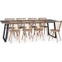 Edge 3.0 matgrupp 240x90 cm inkl 8 st vitoljade pinnstolar Castor - Gr Hgtryckslaminat (HPL)