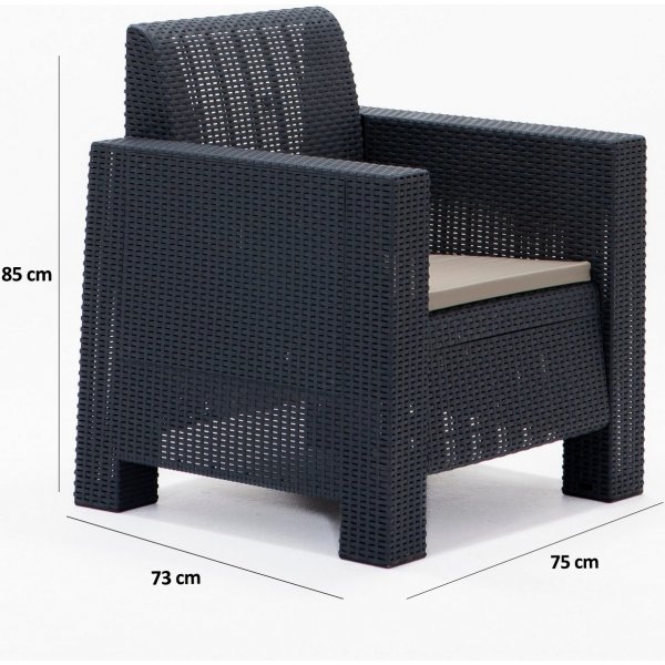 Groupe de salon Aksu avec canapé 3 places - Anthracite Groupe de salon Aksu avec canapé 3 places - Anthracite