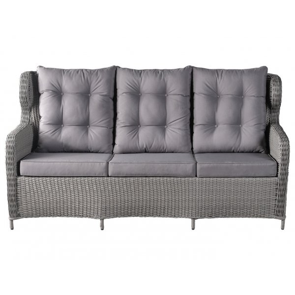 California utemöbelgrupp med recliner soffa, fåtöljer och bord - Grå konstrotting California utemöbelgrupp med recliner soffa, fåtöljer och bord - Grå konstrotting