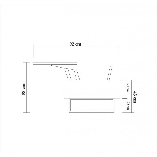 Estor soffbord 120 x 60/92 cm - Valnt/svart