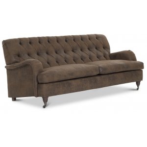 Howard vintage Barkley 4-sits rak soffa - Läderutseende