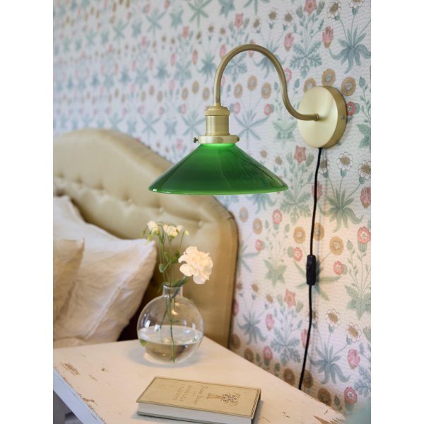 Axel wandlamp - Groen/messing - 25 cm