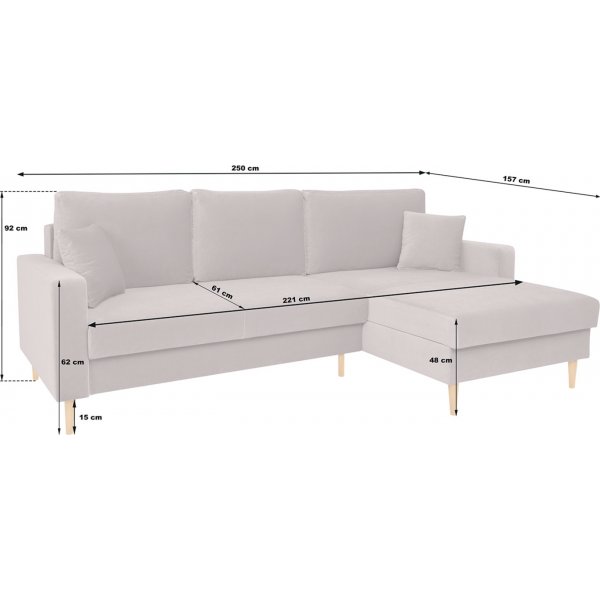 Rimi divanbäddsoffa - Taupe Rimi divanbäddsoffa - Taupe