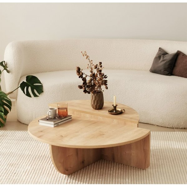 Table basse podium 90 x 90 cm - Chêne saphir Table basse podium 90 x 90 cm - Chêne saphir