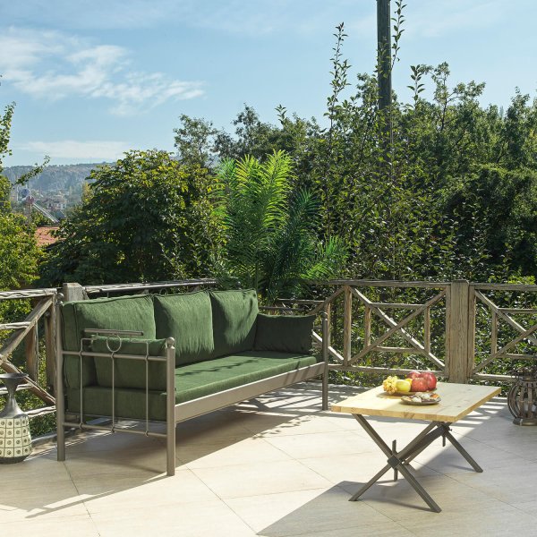 Hampus 3-sits utesoffa - Brun/grön Hampus 3-sits utesoffa - Brun/grön